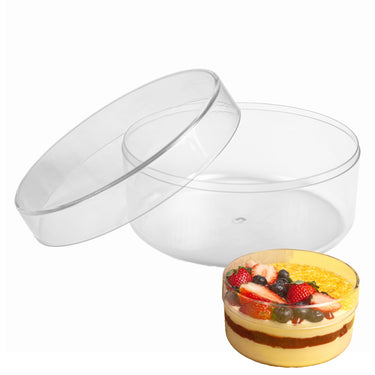 Rounded Crystal Plastic Cake Box 500ml Capacity